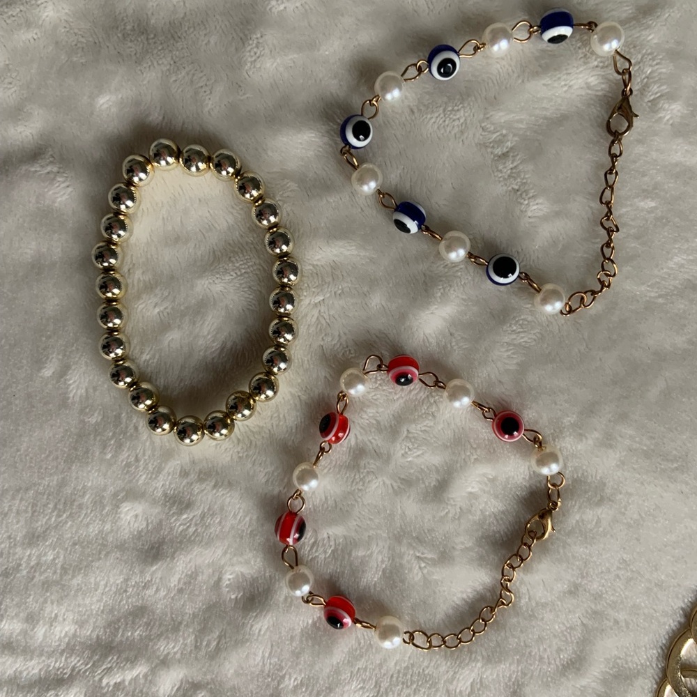 Bracelet lot of 3 evil eye lucky